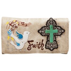 Wallet Women Western Clutch Crossbody Wristlet Small Purse Cross Country Faith